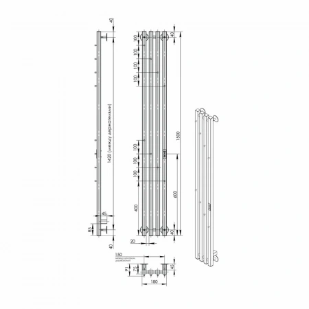 Фото электрический полотенцесушитель indigo style 4 pro 150/18 lspre150-18mkgdrt