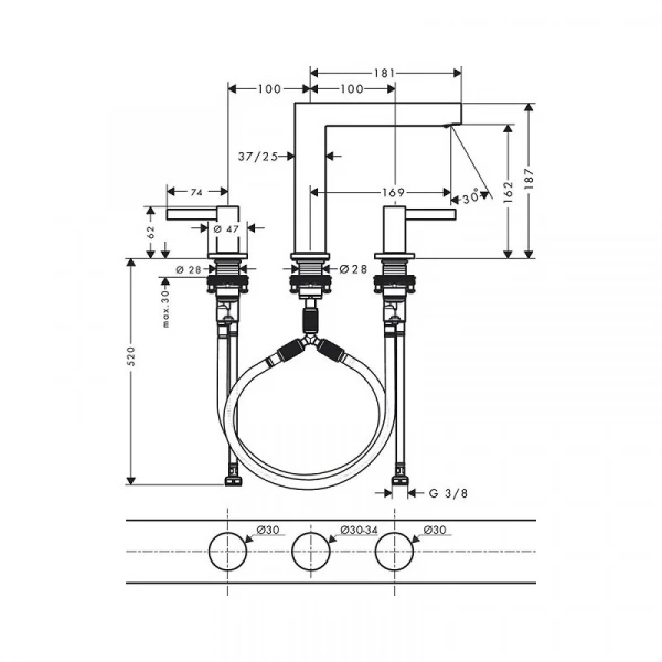 Фото смеситель для раковины hansgrohe finoris 76034700