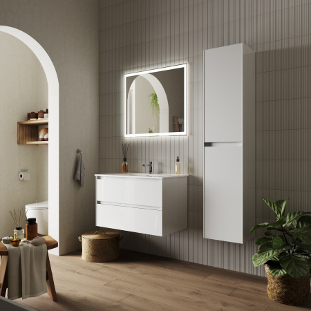 Фото тумба под раковину sancos cento 80 см, цвет: белый глянец cn80w