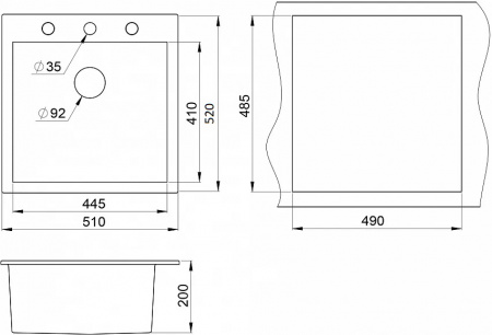 Фото кухонная мойка granula 51 см 5102, песок