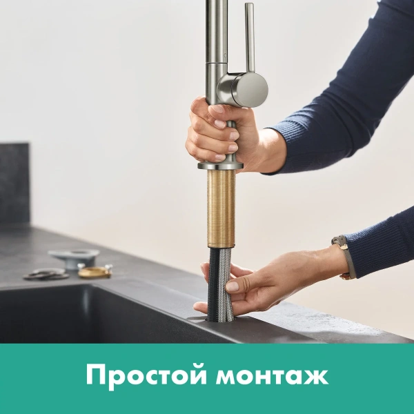 Фото смеситель для кухонной мойки hansgrohe talis 72802800