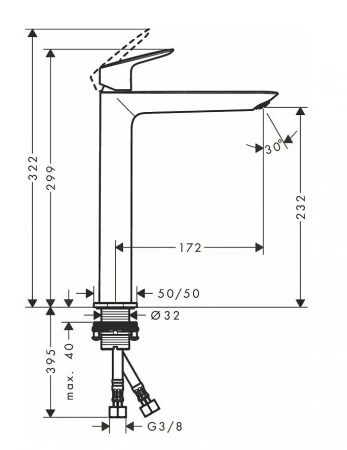 Фото смеситель для раковины hansgrohe logis fine 71258000_otu