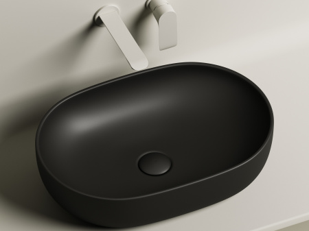 Фото раковина накладная ceramicanova element 60 см, цвет: черный cn6047mb