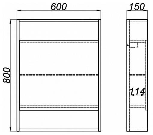 Фото зеркальный шкаф aqwella city 60 см sit0406db