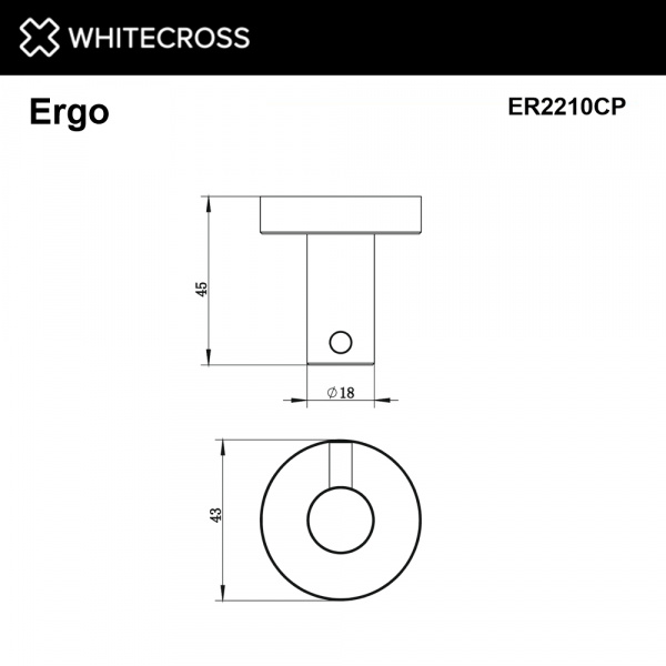 Фото крючок whitecross ergo er2210cp, цвет: медь