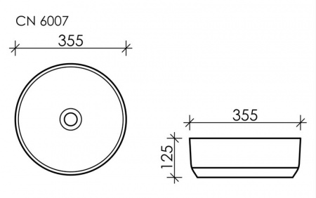 Фото раковина накладная ceramicanova element 35.5 см, цвет: черный cn6007