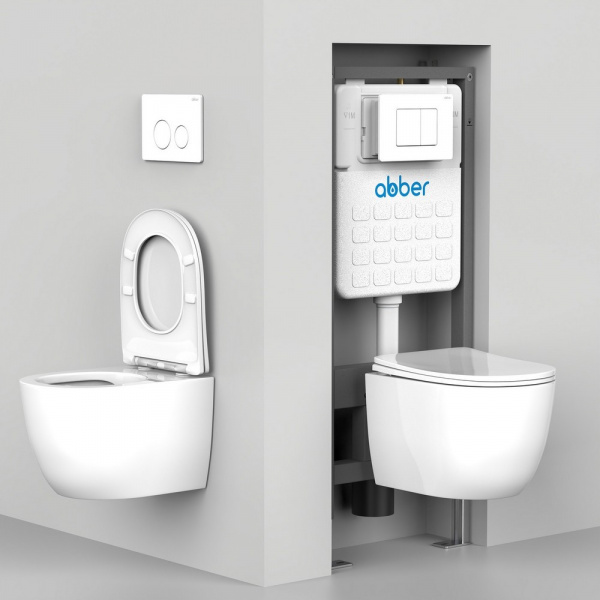 Фото унитаз с инсталляцией abber bequem ac1100t-ac0105-ac0120mmg