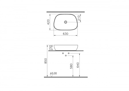 Фото раковина накладная vitra outline recycled 63 см 7993b066-0016
