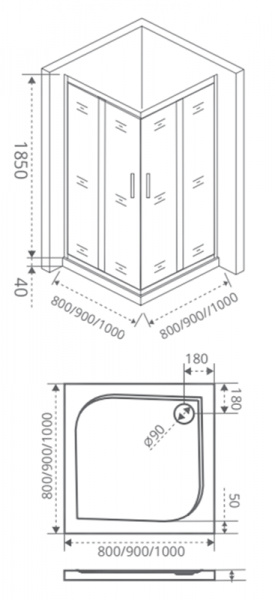 Фото душевое ограждение good door infinity cr-100-g-ch 100 см ин00021
