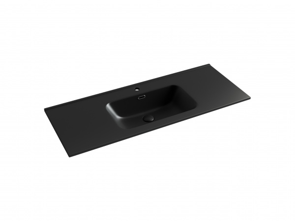 Фото раковина накладная ceramicanova element 121 см, цвет: черный cn7006mb
