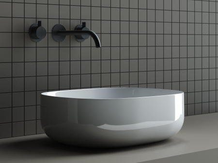 Фото раковина накладная ceramicanova element 46 см, цвет: белый cn6018