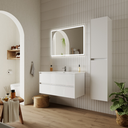Фото тумба под раковину sancos cento 100 см, цвет: белый глянец cn100w
