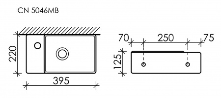 Фото раковина подвесная ceramicanova element 39.5 см, цвет: черный cn5046mb