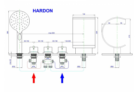 Фото смеситель на борт ванны royal bath hardon rb611