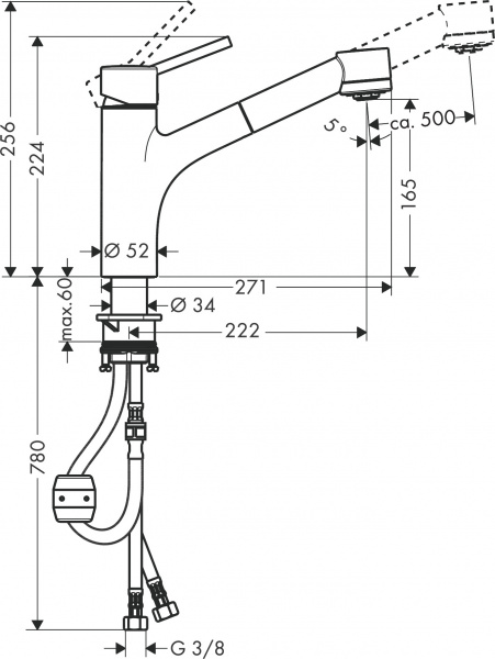 Фото смеситель для кухни hansgrohe talis s 32841000