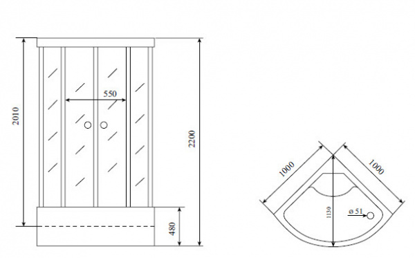 Фото душевая кабина timo standart t-6600 silver fabric 100x100 см