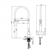 Фото смеситель для кухни с гибким изливом altrobagno flusso 050201 ni