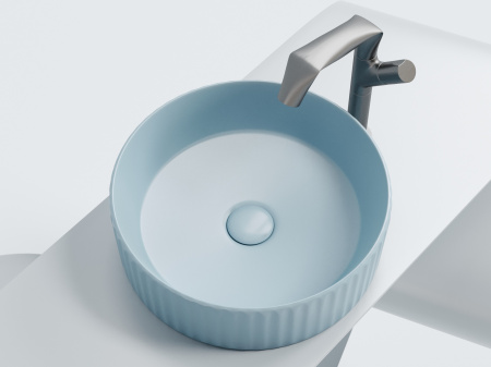 Фото раковина накладная ceramicanova element 36 см, цвет: голубой cn6057ml