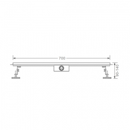 Фото душевой трап raglo 7x70 см цвет: сатин золотой r650.70.03