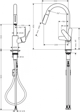 Фото смеситель для кухонной мойки hansgrohe focus 31833000