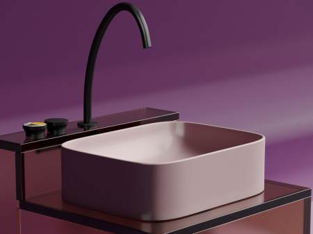 Фото раковина накладная ceramicanova element 50.5 см, цвет: розовый cn6052mp