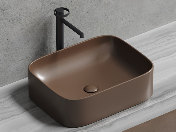 Фото раковина накладная ceramicanova element 50.5 см, цвет: коричневый cn6052mdb