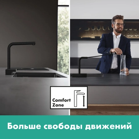 Фото смеситель для кухонной мойки hansgrohe aquno select 73830000