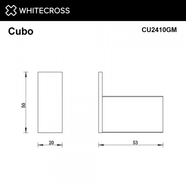 Фото крючок whitecross cubo cu2410gm, цвет: оружейная сталь