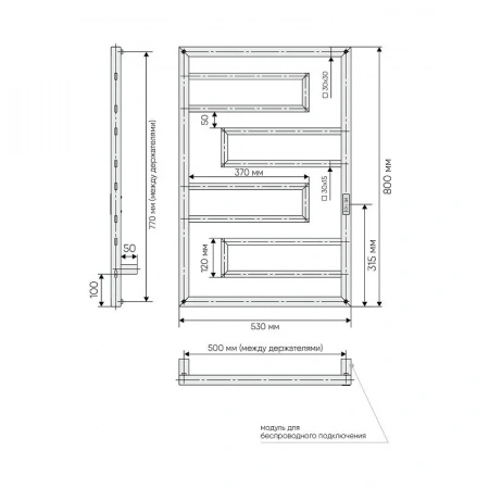 Фото электрический полотенцесушитель indigo flavio slim 80/50 без полки dgfs80-50brrt