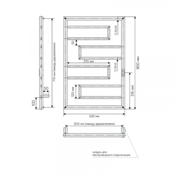 Фото электрический полотенцесушитель indigo flavio slim 80/50 без полки dgfs80-50brrt