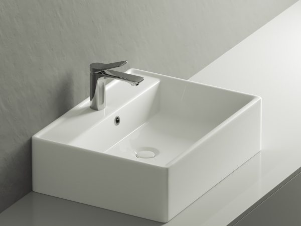 Фото раковина накладная ceramicanova element 59 см, цвет: белый cn6046