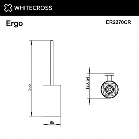 Фото ершик подвесной whitecross ergo er2270cr, цвет: хром