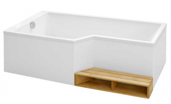 Фото акриловая ванна jacob delafon bain douche neo 160x90 см e6d000l-00 l