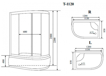 Фото душевая кабина timo comfort t-1120p l 120x85 см