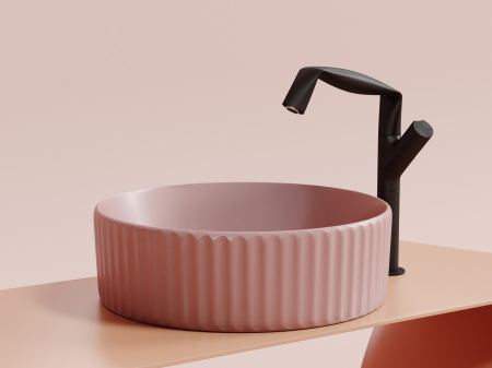 Фото раковина накладная ceramicanova element 36 см, цвет: розовый cn6057mp