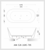Фото акриловая ванна art&max am-520-1695-795 169,5x79,5 см