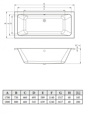 Фото акриловая ванна c-bath fortuna 180x80 см cbq017002