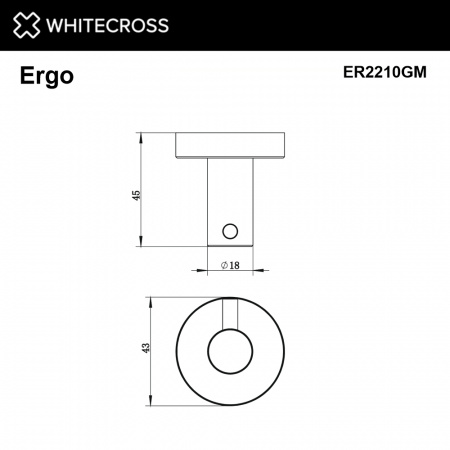 Фото крючок whitecross ergo er2210gm, цвет: оружейная сталь