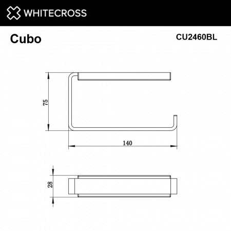 Фото держатель для туалетной бумаги whitecross cubo cu2460bl, цвет: черный