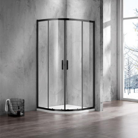 Фото душевое ограждение  azario milton  100x100 см az-nd2142 1000 black
