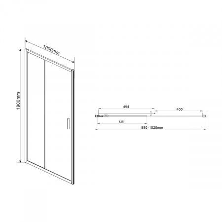 Фото душевая дверь vincea garda 100 см vds-1g100cl