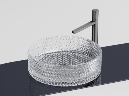 Фото раковина накладная ceramicanova cristal 36 см, цвет: прозрачный cn6062
