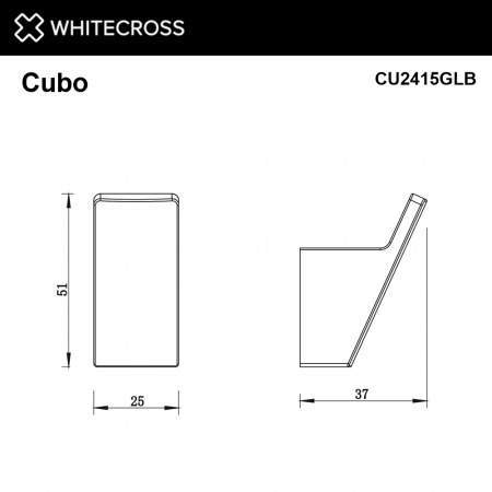 Фото крючок whitecross cubo cu2415glb, цвет: золото брашированное