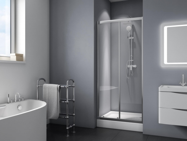 Фото душевая дверь 	belbagno due 110 см due-bf-1-110-c-cr