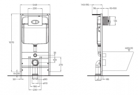 Фото инсталляция для унитаза belbagno bb026