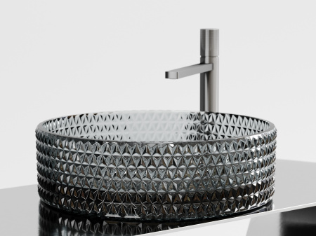 Фото раковина накладная ceramicanova cristal 36 см, цвет: черный cn6060