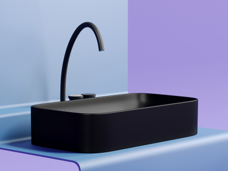 Фото раковина накладная ceramicanova element 70.5 см, цвет: черный cn6054mb