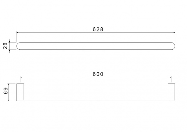 Фото полотенцедержатель акватек лира 60 см цвет: черный aq4414mb