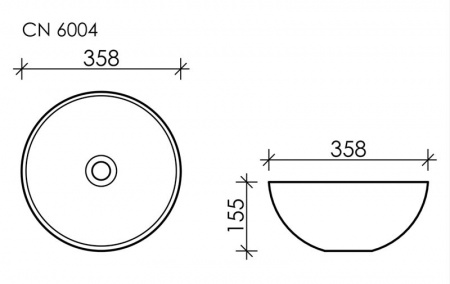 Фото раковина накладная ceramicanova element 35.8 см, цвет: черный cn6004