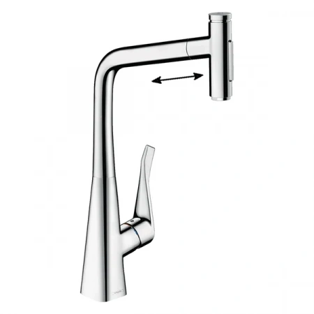 Фото смеситель для кухонной мойки hansgrohe metris select 73820000